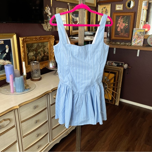 WEWOREWHAT Blue Corset Peplum Mini Dress Size 12 - Picture 4 of 12